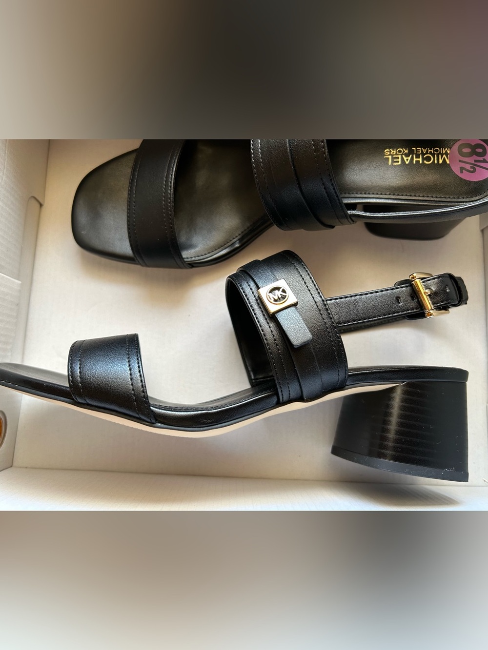 Two Strap Sandals Black Shoes open toes sling backs Michael Kors Sandals New 8.5